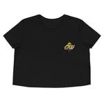 ow embroidered crop top - black