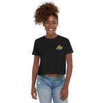 ow embroidered crop top - black